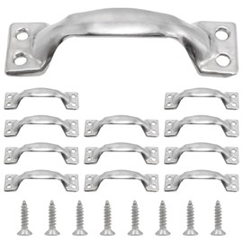 Mormchlots 12Pcs 2.91"/74mm Stainless Steel Gate Handles, 2.91 Inch Silver Garage Door Handles, Screen Door Handle, Shed Door Handle for Outdoor Wooden Fences