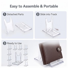 10 Pcs Purse Display Stand, Adjustable Acrylic Handbag Holder
