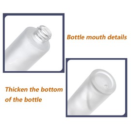 2Pcs 120ml/4oz Frosted Glass Lotion Bottle Empty Refillable Cosmetic Cream Bottles With Wood Grain Lid Lotion Pump Dispenser Vial For Emulsion Essence Liquid