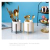 SIEBOLD Gold pencil cup Sturdy metal frame with white ceramic