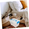 Ciieeo 4Pcs Transparent Sundries Storage Box with Lid Handheld Design