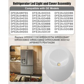 WR55X11132 WR55X25754 Refrigerator Led Light and Cover Assembly Compatible with GE Led Refrigerator Light, Replaces WR55X30603 PS4704284 AP5646375 3033142, 2 Pack While