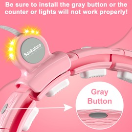 Weighted Workout Hoop with Color-Changing LED, Enhanced Stability, and Quieter Operation, Plus Ball and Waist Trainer Belt, Ideal Gift Abs Exercise Equipment for Home Office Fitness Room(Pink)