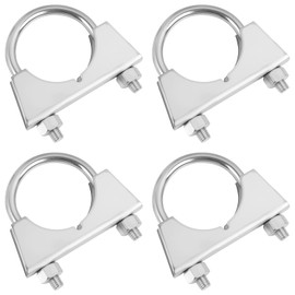 Pack of 4 Bow Clamps, 48 mm Exhaust Clamps, Galvanised Steel Pipe Clamps, Galvanised Steel Pipe Clamp for Attaching Exhaust Pipes, Pipe Installations