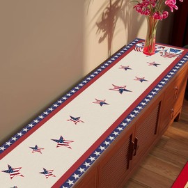 4th of July Table Runner Patriotic Independence Day Table Runner Home Dining Room Kitchen Table Holiday Party Decor 13 x 72 Inch