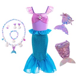 Iceluxiiis 8Pcs Mermaid Tails Princess Dress Up for Girls 3-13, Toys & Accessories, Toddler Christmas Birthday Gifts