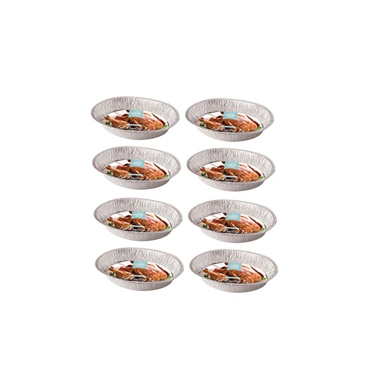 8 Large Oval Foil Roasting Tray Disposable Turkey Oven Dish