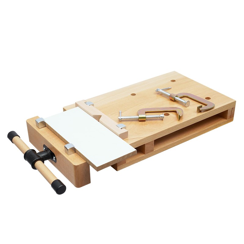 Wood Woodworking Table Vise Workbench with G-Shape Fixing Clips and
