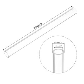 QUARKZMAN Pack of 4 PVC transparent tubes, inner diameter 18 mm, diameter 22 mm, length 250 mm, acrylic plastic tube for lamp making, floor lamps, furniture