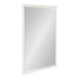 Kate and Laurel Makenna Traditional Rectangle Wall Mirror, 24 x 36, Soft White, Beaded Vintage Bathroom Mirror with Ornate Detailing and Beveled Edge Design