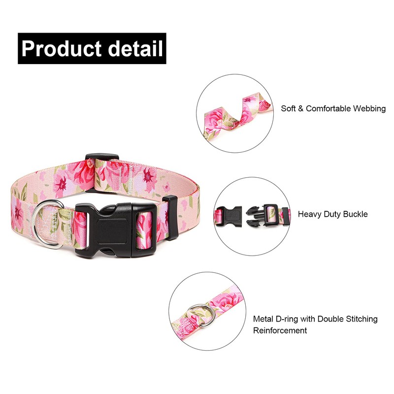 Suredoo Adjustable Nylon Dog Collar with Patterns, Soft Comfy Pet