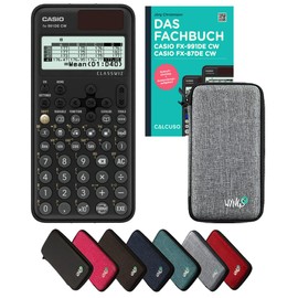 Casio fx-991DE CW with Protective Case Light Grey & Book (160 Pages, DIN A5) - Scientific Calculator - Smart Set