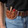 TOURBON Leather Pocket Tool Belt Pouch 3 Slots EDC Multitool