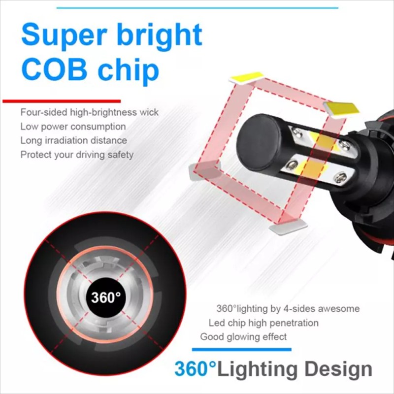 AUIMSOCO For Ford Ranger 1998-2000 Combo LED Headlights Bulbs High