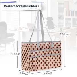 UNICITII File Organizer Box, Portable Tote Bag Hanging Filing Box Desktop File Folder Document Storage Organizer with Pockets and Handles