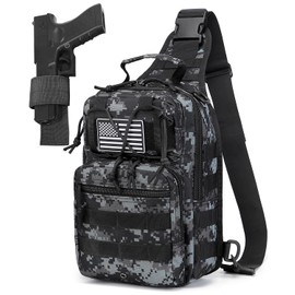 HPDF Tactical Sling Backpack Military Crossbody Bag Pack for Mens One Shoulder Holster Sling Bag 10L