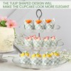Maxdot 200 Pcs Sage Green Plaid Tulip Cupcake Liners for