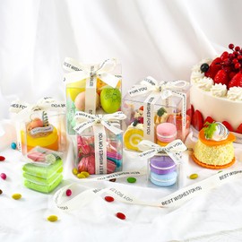 DaYammi 60 Pcs Clear Boxes for Favors, 3x3x3 Inches Clear Gift Boxes PET Material Party Favor Boxes Plastic Small Gift Boxes with Lids, Candy Boxes for Wedding Favors Baby Shower