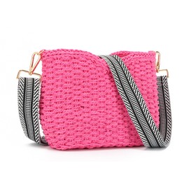 SUTUKU Stroh Gewebt Umhängetasche für Frauen Sommer Strand Tote Tasche Crossbody Handtasche Satchel Kette Geldbörse