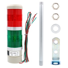 Baomain Industrial Warning Signal Tower Lamp LTA-502T DC 24V 3 Wires Red Green Continuous Light