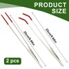 EIHI 2 Pieces Stainless Steel Tweezers Aquarium Tweezers with Rubber