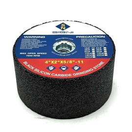 SIGNI 4 inch SiC Silicon Carbide Grinding Stone with 5/8 Arbor Thread for Granite Masonry (C16)