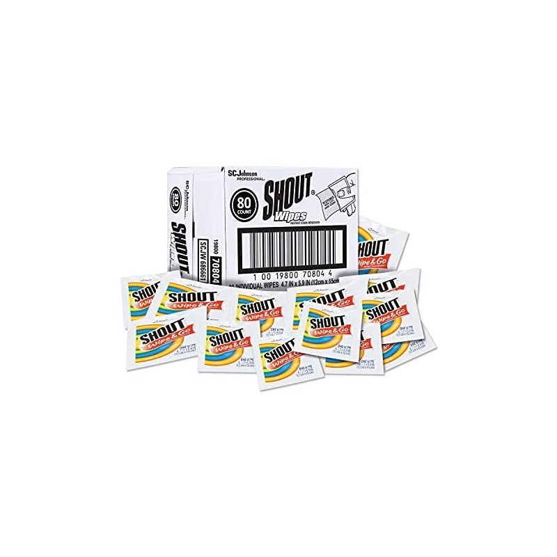 Shout 686661 Wipe & Go Instant Stain Remover 80 Packets