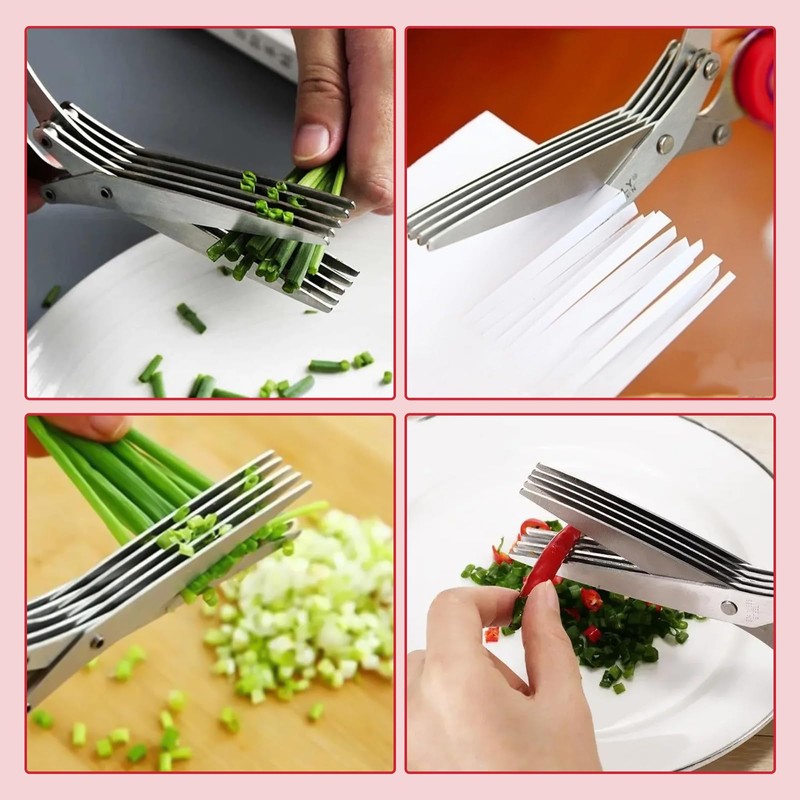 Coollooda Kitchen Scissors 5 Blade Shredder Scissors Shredder Scissors Kitchen