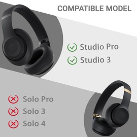 Axuzsyx Ear Pads Cover for Beats Studio Pro, Silicone Washable Sweat Earpad Cover Reusable & Washable On-Ear Headphones Accessories（Black）