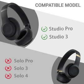 Axuzsyx Ear Pads Cover for Beats Studio Pro, Silicone Washable Sweat Earpad Cover Reusable & Washable On-Ear Headphones Accessories（Black）