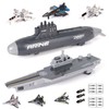Crelloci Aircraft Carrier Military Naval Ship Toy Play Set with