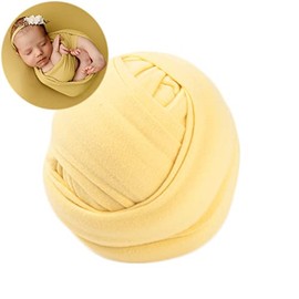 Zeroest Trajes de fotografía para recién nacidos, envolturas elásticas para recién nacidos, para fotografía de recién nacidos, para sesión de fotos recién nacidos, manta envolvente (amarillo claro)