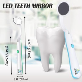 LED Dental Mirror with Light – Oral Inspection Tool for Teeth, Gums & Tongue – Anti-Fog Reusable Mouth Mirror for Home Dental Care, Hygiene Check & Oral Cleaning – Dentist Tool by ARSUK – 2 Pack