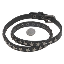 ViciBeads Bracelet, Unisex Texas Ranger Star Genuine Black Cowhide Leather 24" Wrap Adjustable 3/8" Wide +GIFT BAG