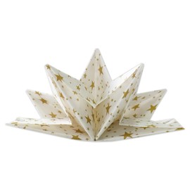Fanxyware Star Shaped Origami Dinner Napkins with Gold Stars on White (Disposable) - 12 Pack, 23" x 15", 3-Ply Paper - Style Name: Pop Gaze