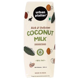 Urban Platter Coconut Milk | 8.45 Fl Oz (250ml) | Unsweetened | Rich & Creamy Plant-Based Milk | Dairy-Free, Vegan & Gluten-Free | Perfect for Curries, Smoothies, Desserts & Beverages
