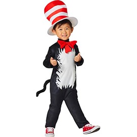 InSpirit Designs Dr. Seuss - Disfraz de gato con sombrero para niños pequeños | Licencia oficial | Disfraces para niños pequeños | Cosplay, XS