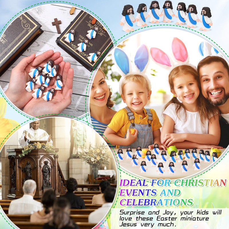 Bememo 200 Pcs Mini Jesus Figurines Bulk Tiny Jesus Toys
