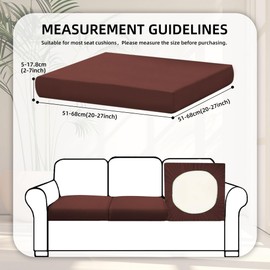 BIETYONE 8Pcs Stretch Patio Cushion Covers Outdoor Cushion Covers,Outdoor Couch Cushion Cover Replacement,Outdoor Sofa Cushion Covers Patio Slipcovers Couch Cover,Patio Furniture Cover(Light Coffee,Cover Only)