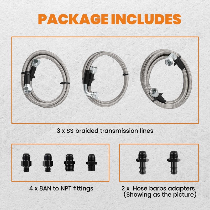 maXpeedingrods 47RE Transmission Cooler Lines Kit for Dodge Ram 2500/3500