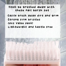 3pcs Nail Brush for Every Day Use - With Easy Grip Plastic Handles Great For Cleaning Nails - Easy to Use Brushes - The Key To a Well Rounded Manicure Routine