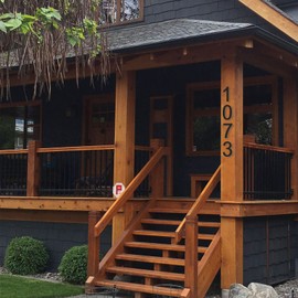 DEWEL 8 inch Floating Large House Numbers for Outside, Black Modern House Address Numbers Decor for 911 Visibility Signage with Nail Kits (House Number 0)