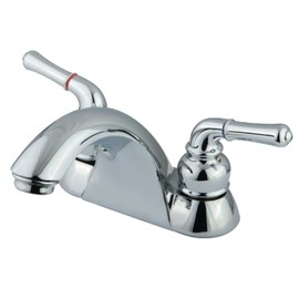 Kingston Brass KB2621LP Naples 4-Inch Centerset Lavatory Faucet without Pop-Up, Polished Chrome