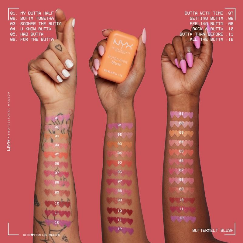 Buttermelt Blush, High Pigment Buttery Soft Vegan Powder Blush, NYX
