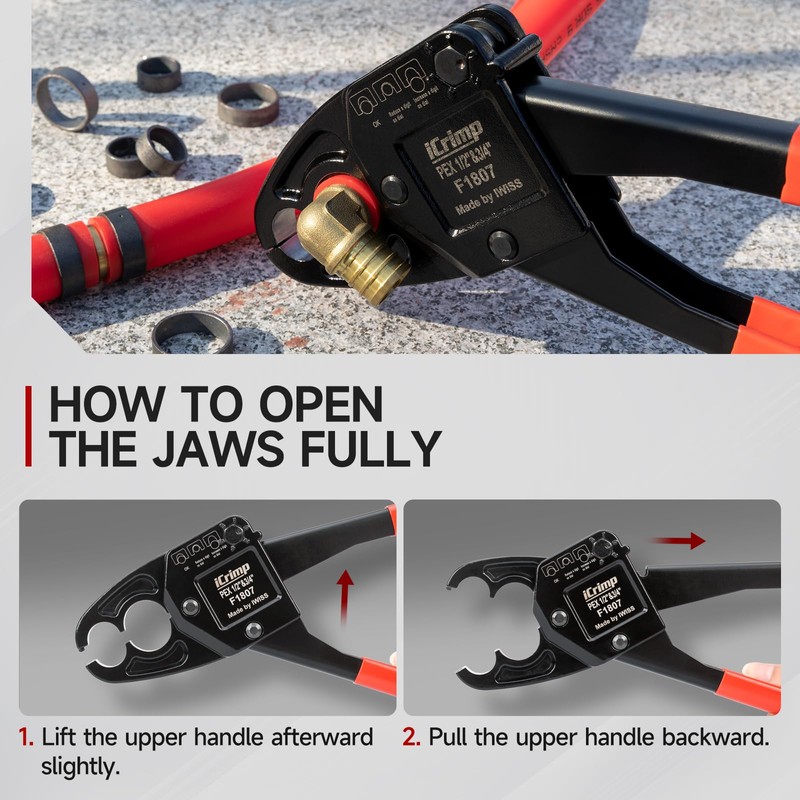 iCrimp Angle Head F1807 PEX Pipe Crimping Tool for Copper