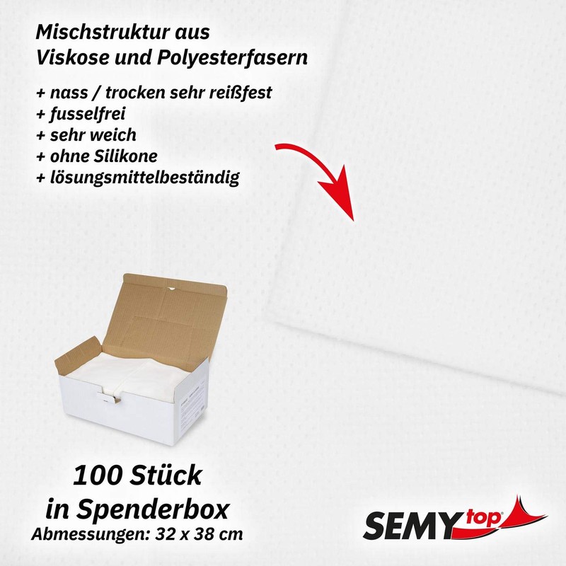 SemyTop Top Spezial-Putztuch in Spenderbox, weiß, 32 x 38 cm,