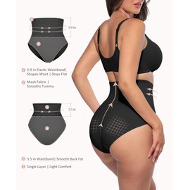 FeelinGirl Tummy Control Shapewear Panties for Women Mid- Waisted Sleamless Shaping Underwear Faja Body ShaperBlack 3X-Large