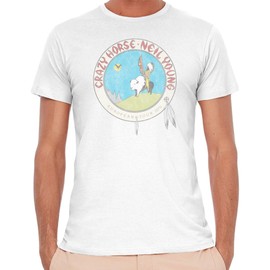 Worn Free Neil Young Vintage T Shirts - Remake 1976 Tour - Organic Cotton M White