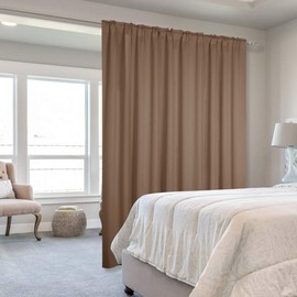 NICETOWN Blackout Blinds for Patio Door, Sliding Door Insulated Blackout Curtains, Extra Wide Curtain for Villa/Hall/Parlor (Cappuccino, 80 inches W x 84 inches L, Single Panel)