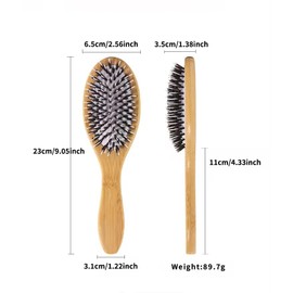 Rosalynn Accesorios Bamboo Hairbrush with Nylon Bristles, Drawstring Bag